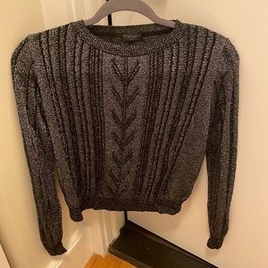 Top shop black metallic sweater